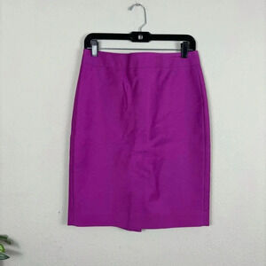 J. Crew Stretch Pencil Skirt Cotton blend w/ 2 pockets size 6 in purple